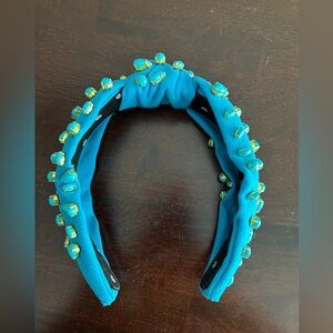 Turquoise beaded Lele Sadoughi headband